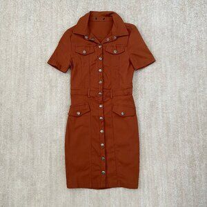 Fashion Nova Short Sleeve Bodycon Denim Summer Mini Dress